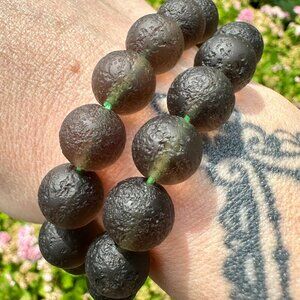 12mm Tektite Beaded Bracelet